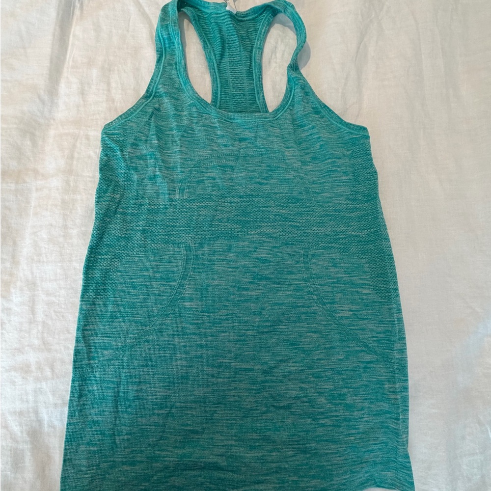 Lululemon swiftly heathered blue tropics Turquoise Tank Top size 6 - Picture 4 of 8
